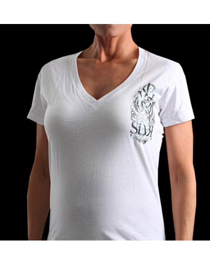 Silver Star Womens Interlocked White t-shirt