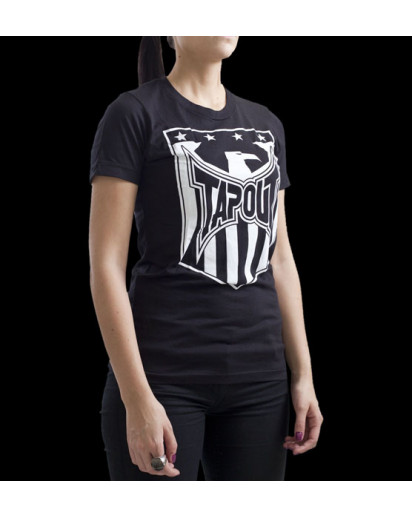 TapouT Womens Shield Logo Crew Neck Black t-shirt