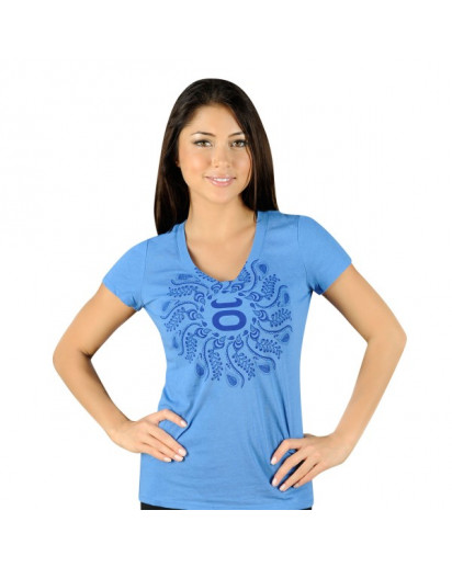 Jaco Womens Henna Performance V Neck t-shirt Indie Blue