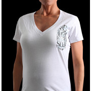Silver Star Womens Interlocked White t-shirt