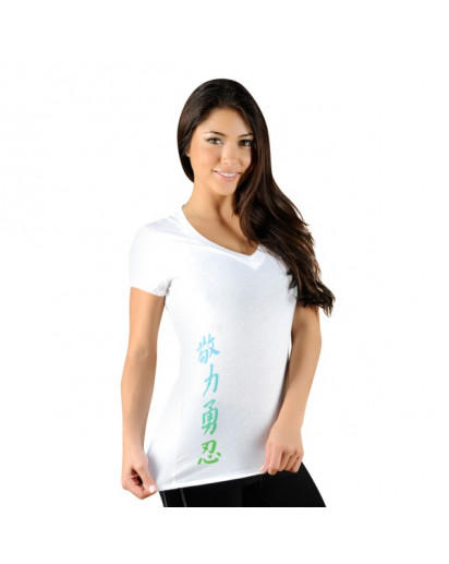 Jaco Womens Kanji Performance V Neck t-shirt White