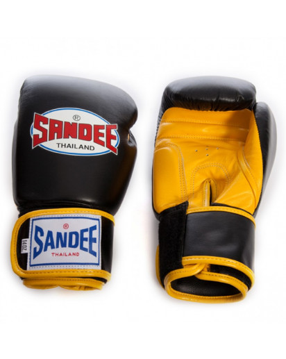 Sandee Velcro 2 Tone Boxing Gloves Black/Yellow
