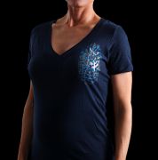 Silver Star Womens Interlocked Navy Blue t-shirt