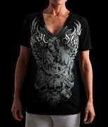 Silver Star Womens Jrs Sanctuary V-neck Black t-shirt